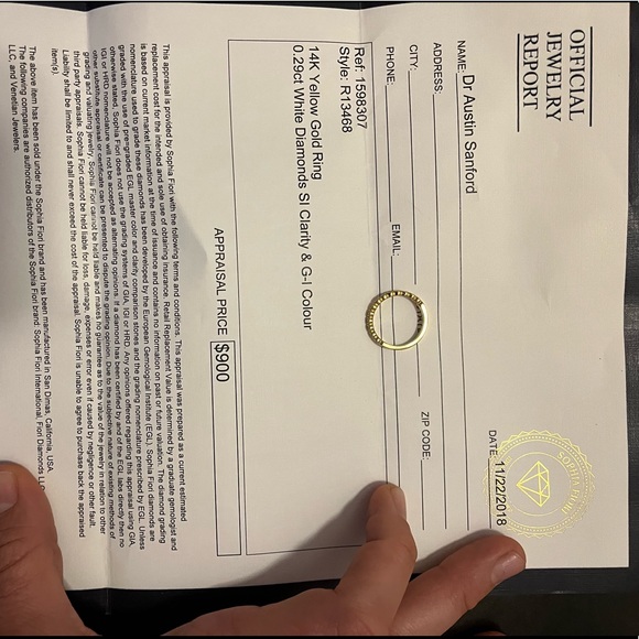 Sophia Fiori YELLOW GOLD Diamond Band - Picture 7 of 7